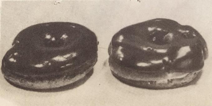 Ciasto „Choux pierścień z kremem”. Zdjęcie z książki „produkcja ciast i ciastek,” 1976