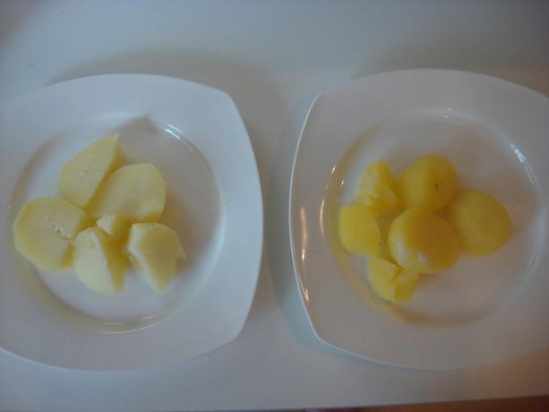 Zdjęcie zrobione przez autora (gotowane ziemniaki lewo od „Pyaterochka” z prawej strony „Magnit”)